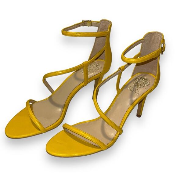 Vince Camuto Careleen Strappy Heels Yellow 11 - Picture 6 of 8